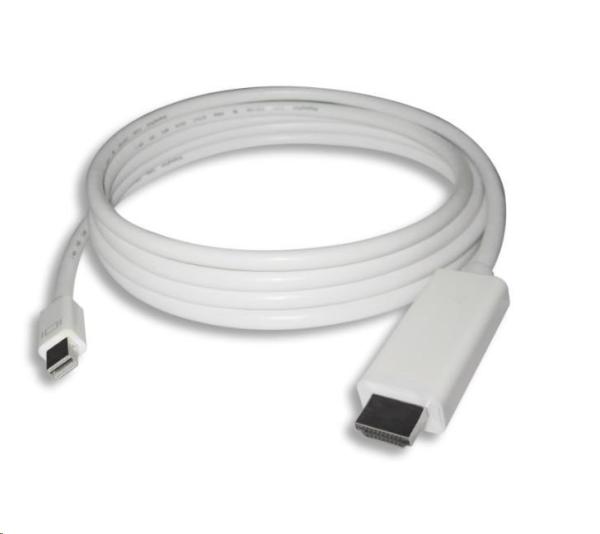 PREMIUMCORD Mini DisplayPort kábel 1.2 na HDMI 2.0,  pre rozlíšenie 4Kx2K@60Hz,  3 m
