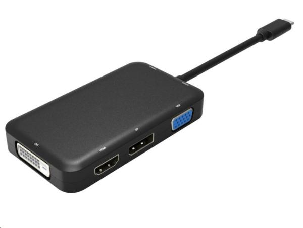 Prevodník PREMIUMCORD USB3.1 typ C na HDMI + DVI + VGA + DisplayPort + nabíjanie PD