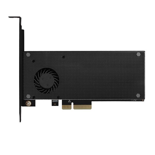 AXAGON PCEM2-DC,  PCIe x4 - M.2 NVMe M-key + SATA B-key slot adaptér,  chladič,  LP9