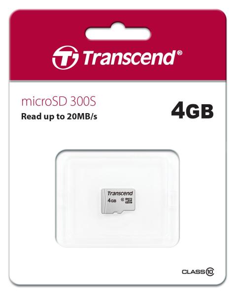 Karta TRANSCEND MicroSDHC 4GB 300S, trieda 10, bez adaptéra0