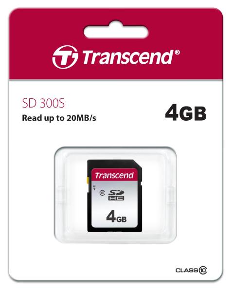 Karta TRANSCEND SDHC 4GB 300S,  trieda 10 (R:20/ W:10 MB/ s)0
