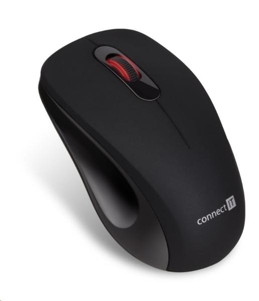 CONNECT IT "MUTE" bezdrôtová optická tichá myš,  USB,  (+ 1x AA batéria zdarma),  čierna