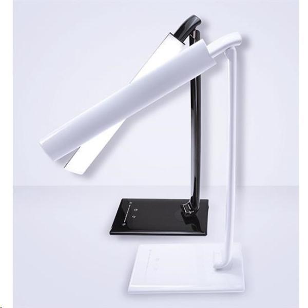 Solight LED stolní lampička stmívatelná,  12W,  volba teploty světla,  USB,  bílý lesk0