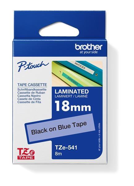 BROTHER TZE541 - kazeta TZ so šírkou 18 mm,  laminovaná TZE-541,  modré/ čierne písmo
