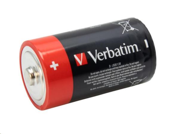 VERBATIM Alkalické baterie D,   2 PACK /  LR20