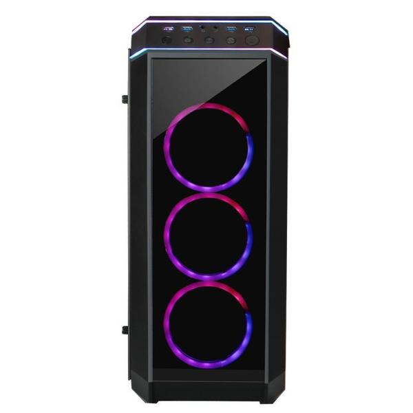 CHIEFTEC Miditower STALLION II,  GP-02-OP Black,  4x RGB Rainbow Fan,  2 x USB 3.0/ 1x USB 2.0,  bočné sklo3