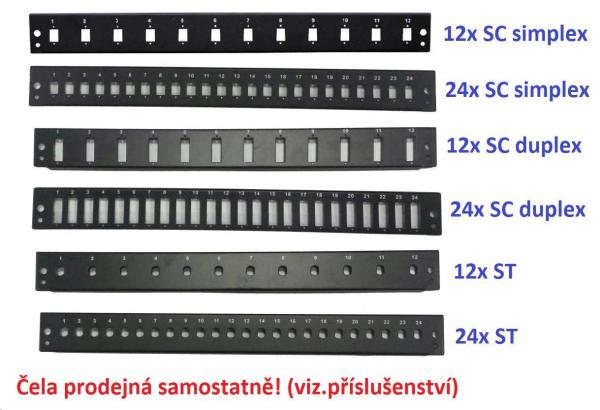 Optická vana výsuvná 1U,  modulární bez čela s kazetou na 24 svarů,  černá2