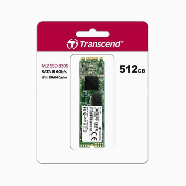 TRANSCEND SSD MTS830S 512GB,  M.2 2280,  SATA III 6 Gb/ s,  TLC,  objemové3