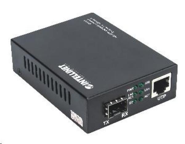 Konvertor Intellinet 10GbE,  1x slot SFP+,  1x port 10GBase-T RJ451