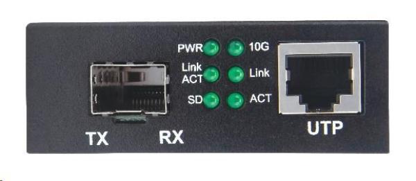 Konvertor Intellinet 10GbE,  1x slot SFP+,  1x port 10GBase-T RJ452