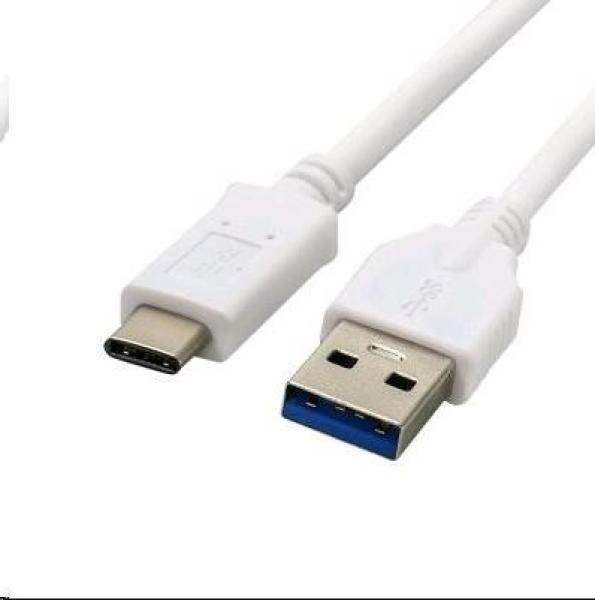 Kábel C-TECH USB 3.0 AM na Type-C kábel (AM/ CM), 2m, biely
