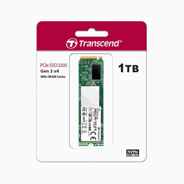 TRANSCEND SSD 220S 1TB,  M.2 2280,  PCIe Gen3x4,  NVMe,  M-Key,  3D TLC,  s Dram1