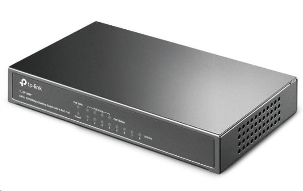 TP-Link switch TL-SF1008P (8x100Mb/s, 4xPoE+, 66W, fanless)1