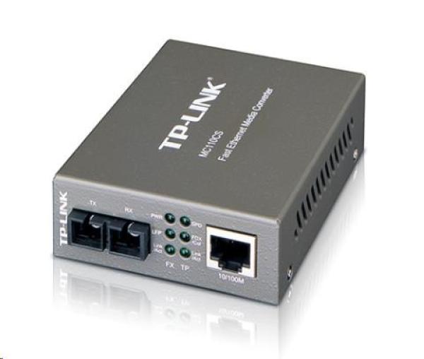 TP-Link MC110CS media konvertor (1x100Mb/ s,  1x duplex SC/ UPC,  SM,  1310nm,  2km)