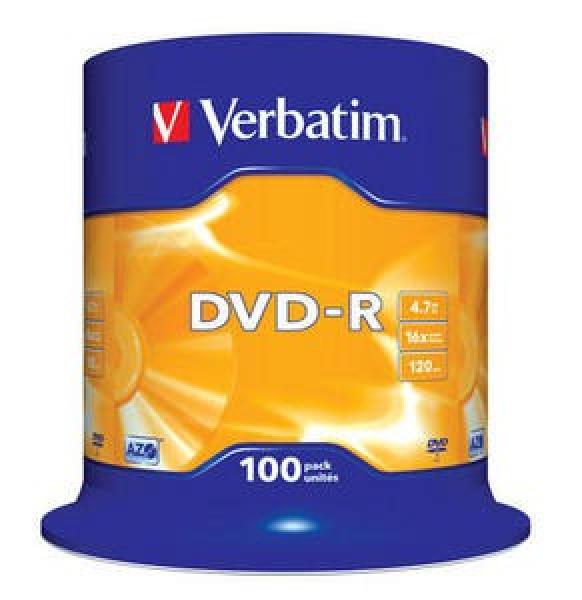 VERBATIM DVD-R(100-balenie)Vreteno/ bežný maloobchod/ 16x/ 4.7GB