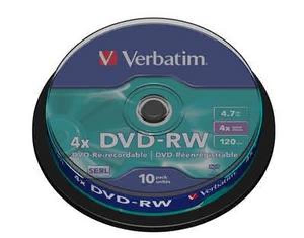 VERBATIM DVD-RW(10-pack)Spindle/4x/4.7GB1