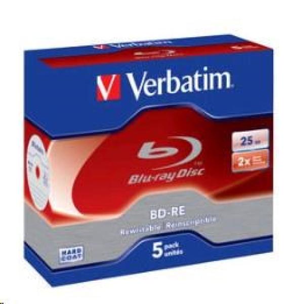 VERBATIM BD-RE(5-pack)Blu-Ray/ Jewel/ 2x/ 25GB