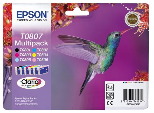 Atrament EPSON čierny + pruh CLARIA Stylus photo "Hummingbird" R265/  RX560/  R360 - multipack