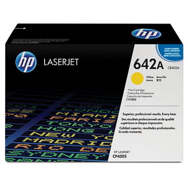 HP 642A Yellow LJ Toner Cart,  CB402A (7, 500 pages)