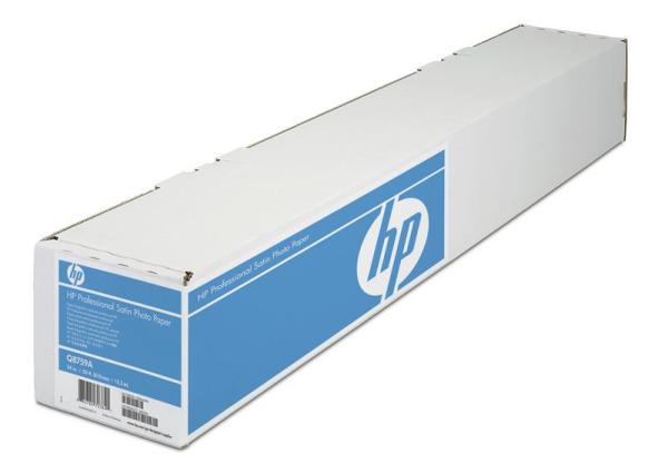 HP Professional Instant-dry Satin Photo Paper. 3-in core, 287 microns (11.3 mil) • 300 g/m2 • 610 mm x 15.2 m, Q8759A