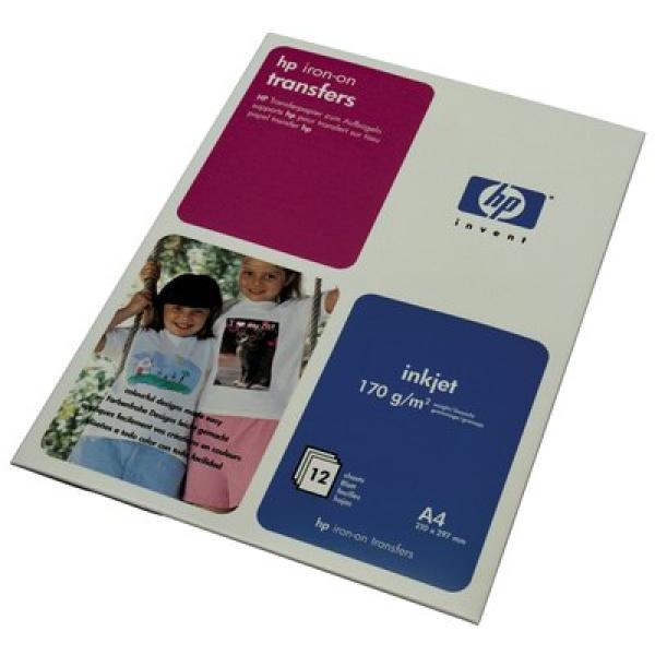 HP Iron-on Transfers-12 sht/ A4/ 210 x 297 mm,  170 g/ m2,  C6050A