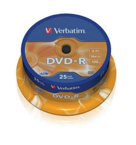 VERBATIM DVD-R(25-balenie)Vreteno/ bežný maloobchod/ 16x/ 4.7GB