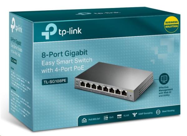 TP-Link Easy Smart switch TL-SG108PE (8xGbE,  4xPoE+,  64W,  fanless)1