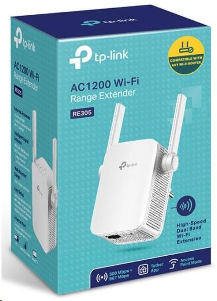 TP-Link RE305 WiFi5 OneMesh Extender/Repeater (AC1200,2,4GHz/5GHz,1x100Mb/s LAN)1