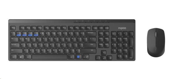 RAPOO set klávesnice a myši 8100M Bezdrôtový viacrežimový set optickej myši a klávesnice čierny CZ/ SK