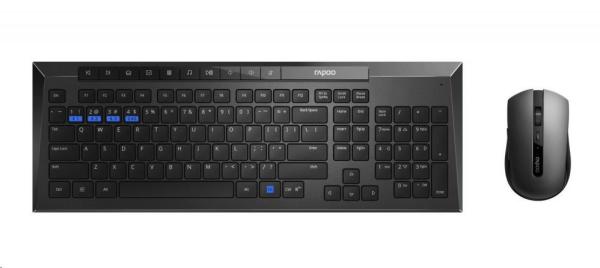 Set klávesnice a myši RAPOO 8200M Wireless Multi-Mode Optical Mouse and Keyboard Set Black CZ/ SK