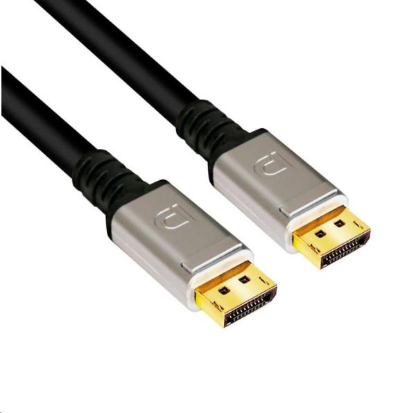 Club3D Kabel certifikovaný DisplayPort 1.4, HBR3, 8K60Hz (M/M), stříbrné koncovky, 4m, 24 AWG8