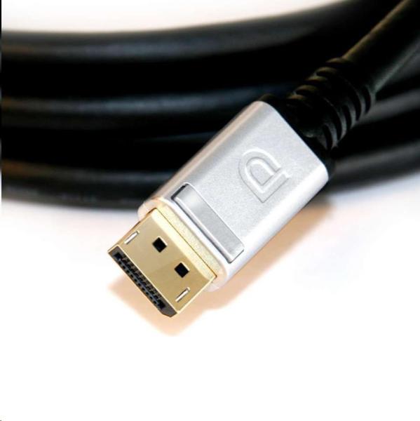 Club3D Kabel certifikovaný DisplayPort 1.4,  HBR3,  8K60Hz (M/ M),  stříbrné koncovky,  4m,  24 AWG7