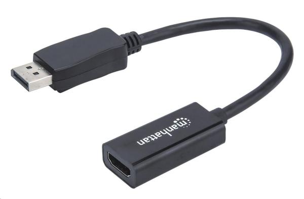 Adaptér MANHATTAN,  DisplayPort,  DP-Male/ HDMI-Female,  čierny