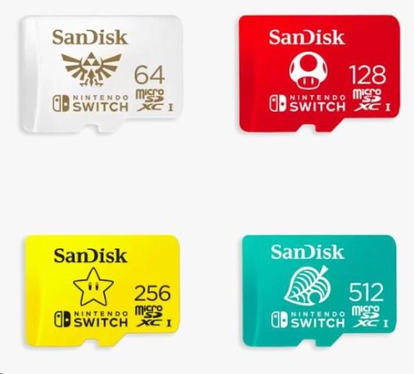 Karta SanDisk MicroSDXC 64 GB pre Nintendo Switch (R:100/ W:90 MB/ s,  UHS-I,  V30, U3,  C10,  A1) licencovaný produkt,  Super 0