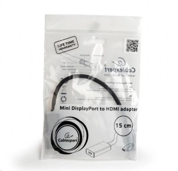 GEMBIRD Cable CABLEXPERT červená. miniDisplayport na HDMI,  M/ F,  čierny1