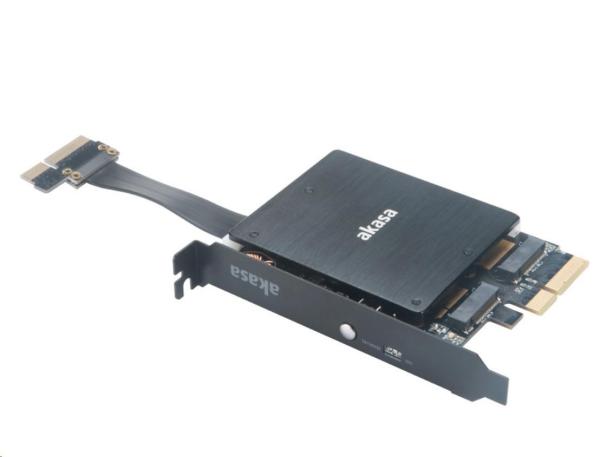 Adaptér AKASA Dual pre M.2 PCIe s RGB LED a chladičom0