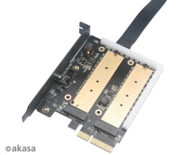 Adaptér AKASA Dual pre M.2 PCIe s RGB LED a chladičom3