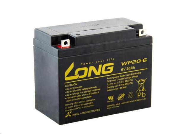 Dlhá olovená batéria 6V 20Ah F3 (WP20-6)