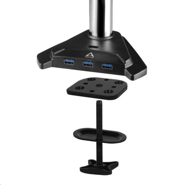 Stolný držiak ARCTIC Z2 Pro (Gen3) pre 2x LCD do 34",  nosnosť 2x15 kg,  4x USB HUB,  čierny14