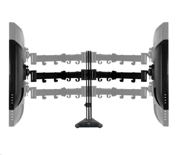 Stolný držiak ARCTIC Z2 Pro (Gen3) pre 2x LCD do 34",  nosnosť 2x15 kg,  4x USB HUB,  čierny13