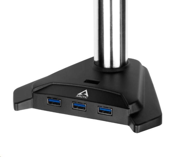 Stolný držiak ARCTIC Z2 Pro (Gen3) pre 2x LCD do 34",  nosnosť 2x15 kg,  4x USB HUB,  čierny2