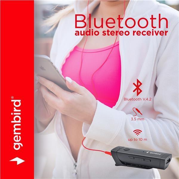GEMBIRD USB Bluetooth adaptér v4.2, stereo audio prijímač, čierny2
