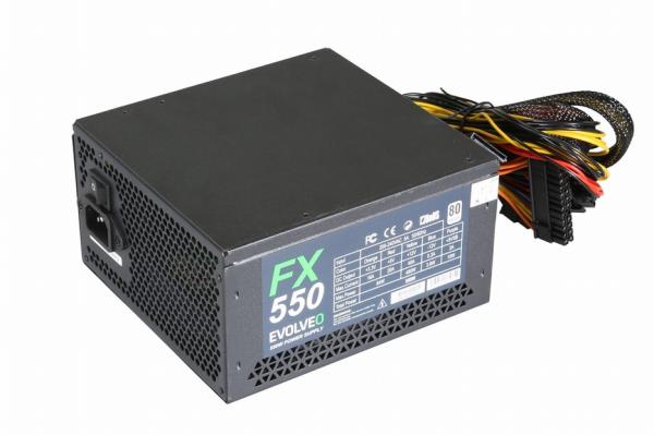 EVOLVEO FX 550 ,  napájací zdroj 550W ATX,  14cm,  tichý,  80+,  bulk3