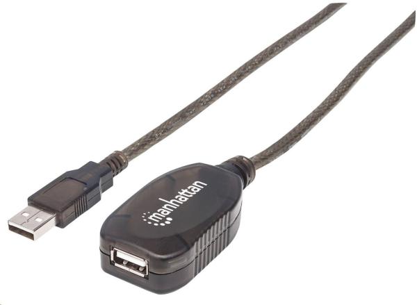 MANHATTAN USB predlžovací kábel,  USB samec na USB samica,  15 m