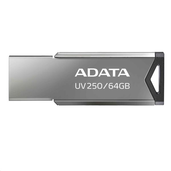 ADATA Flash Disk 64GB UV250, USB 2.0 Dash Drive, strieborná