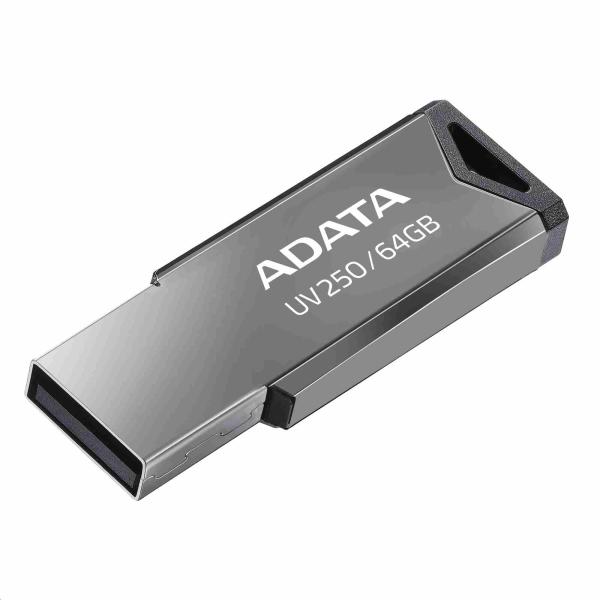 ADATA Flash Disk 64GB UV250,  USB 2.0 Dash Drive,  strieborná2
