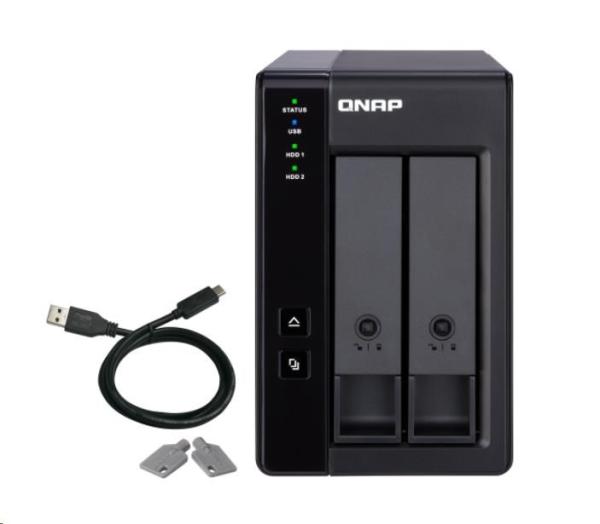 QNAP TR-002 rozširovacia jednotka pre PC alebo QNAP NAS (2x SATA / 1x USB 3.1 typu C - Gen 2)