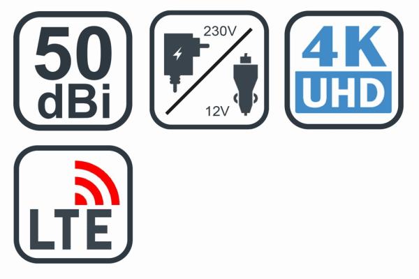 EVOLVEO Xany 4,  230/ 12V,  aktivní pokojová anténa FM/ DAB+/ DVB-T2,  filtr LTE, 4G, 5G2