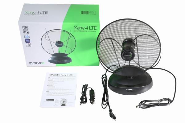 EVOLVEO Xany 4,  230/ 12V,  aktivní pokojová anténa FM/ DAB+/ DVB-T2,  filtr LTE, 4G, 5G4