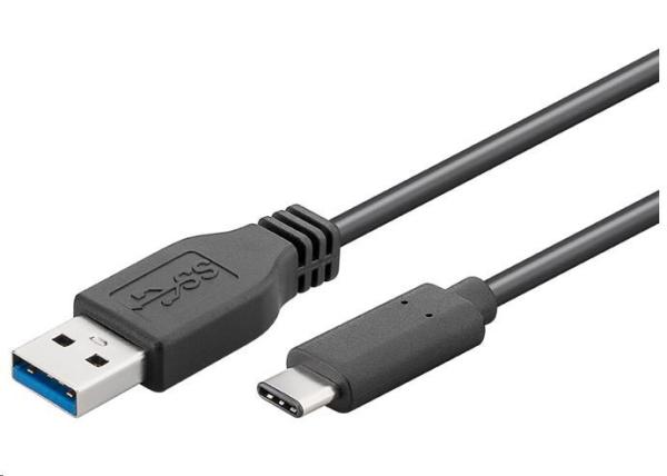 Kábel USB PREMIUMCORD 3.1 konektor C/ male - USB 3.0 A/ muž,  čierny,  1m